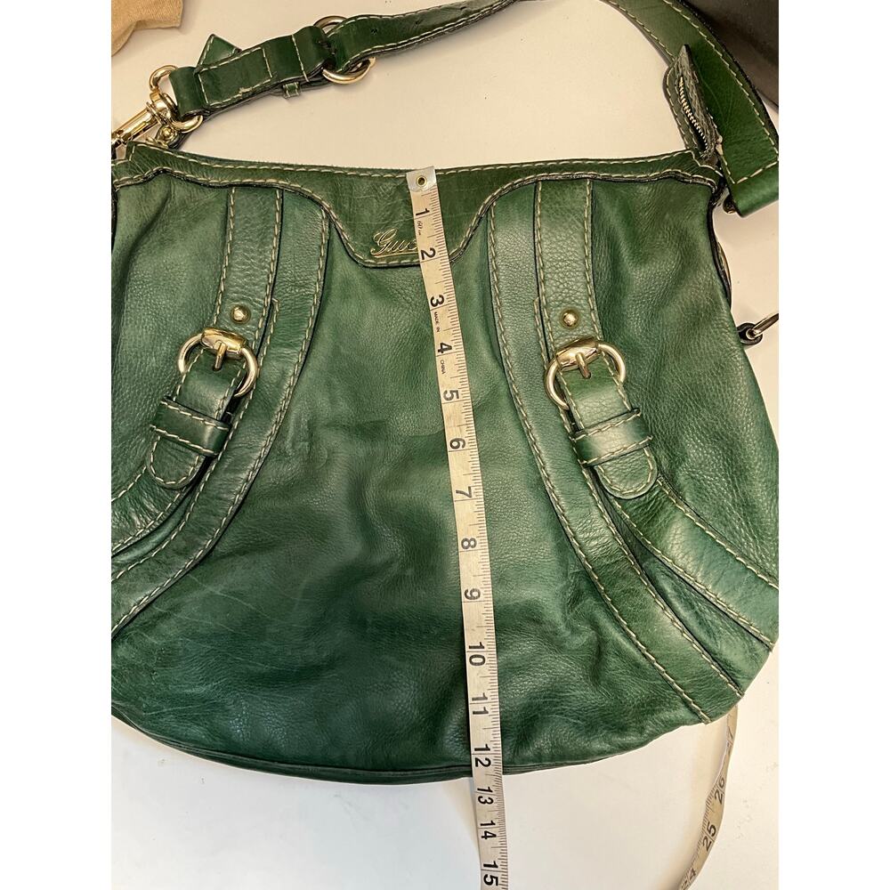 Gucci Green Leather Shoulder Hobo Bag Gold Hardware - Picture 5 of 16